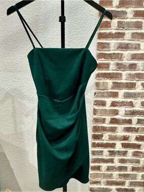 Windsor Green Spaghetti Strap Draped Mini Dress Size Small Juniors